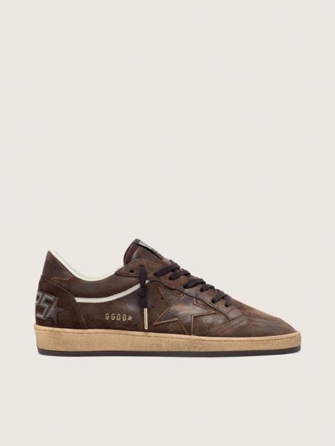 Men's Ball Star in brown suede with brown leather star and heel tab