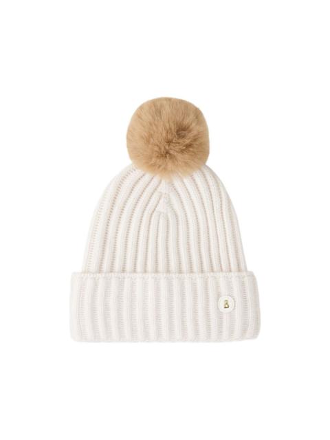 Ranya ribbed pompom beanie hat