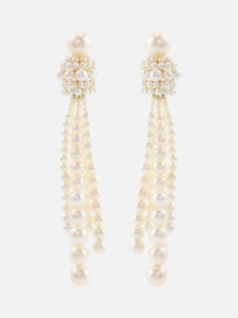 Colonna Grande 14kt gold earrings with pearls