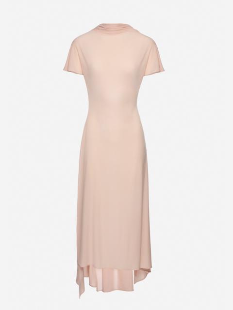 Midi dress with scarf detail in light pink