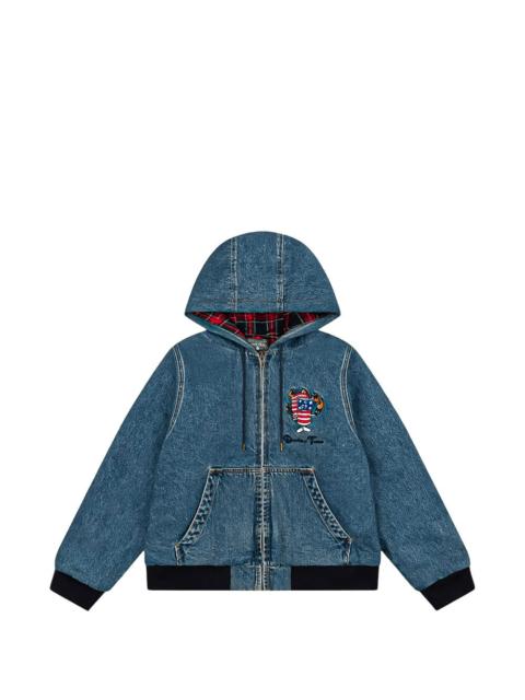 logo-embroidered hooded jacket