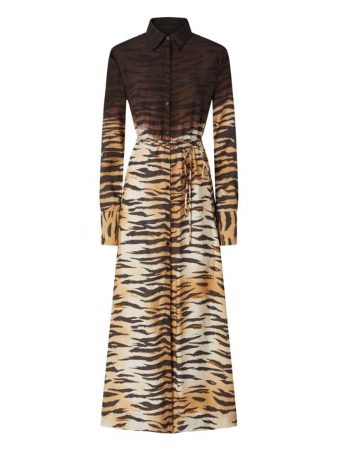 tie-waist tiger-print dress