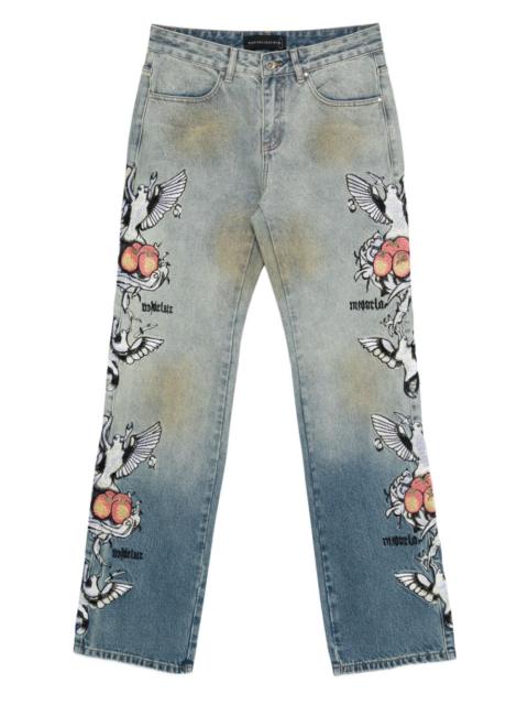 Dove embroidered-detail jeans