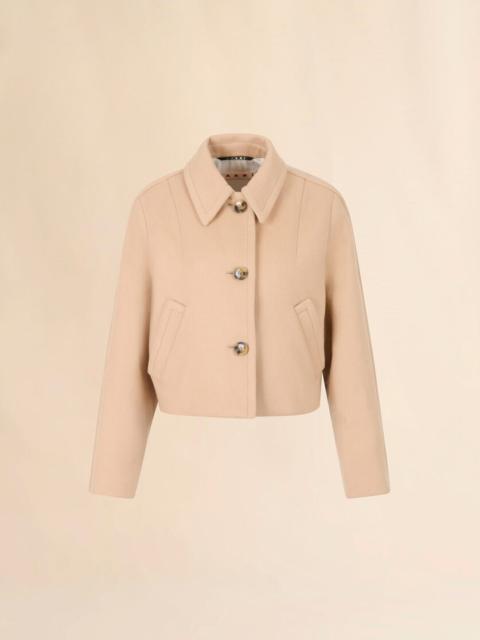 CAMEL FELT CROPPED JACKET