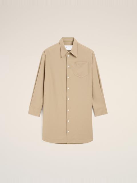 BEIGE NEW WOOL AMI DE COEUR WIDE SHIRT DRESS