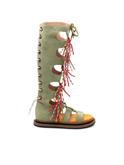 lace-up tassel sandals