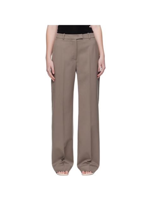 Taupe Lenora Straight Trousers