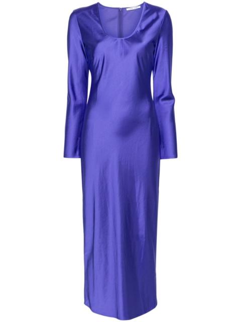 Alina U-neck satin midi dress