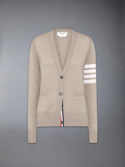MERINO WOOL 4-BAR RELAXED FIT V-NECK CARDIGAN