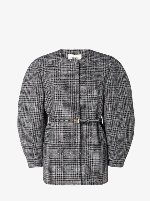 Blouson Gray wool tweed jacket