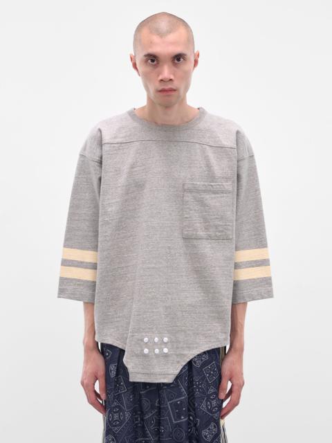 Gray Striped Bodysuit Hem Tee