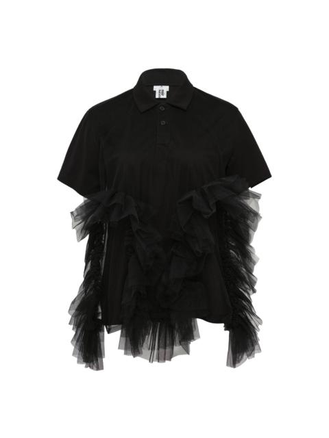 Cotton Ponte x Nylon Tulle Top