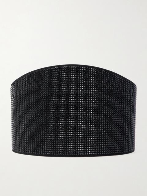 Undone Crystal-embellished Suede Waist Belt