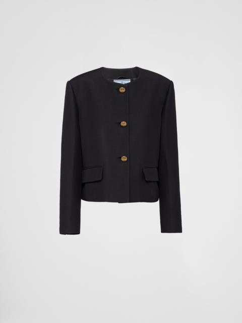 Single-breasted tricotine jacket