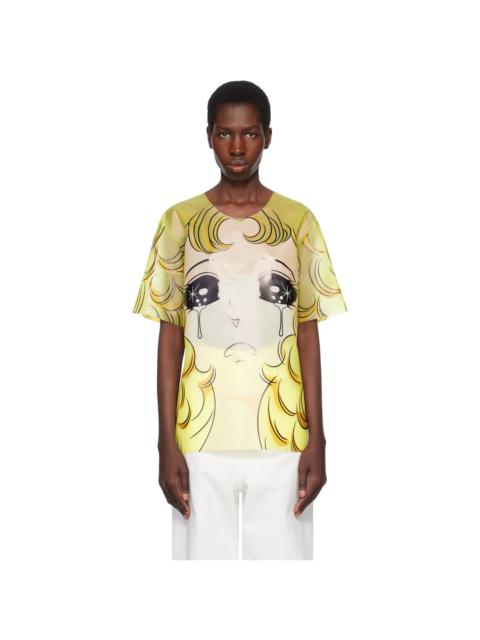 Yellow Crying Girl Oversized Vinyl T-shirt