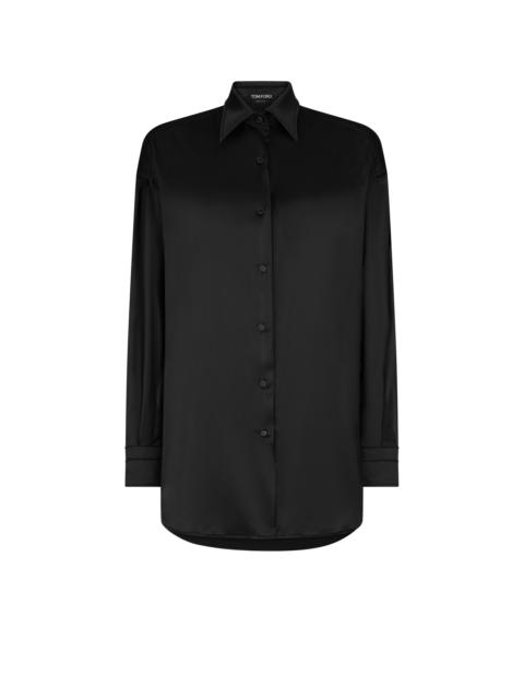 STRETCH SILK SATIN RELAXED FIT SHIRT