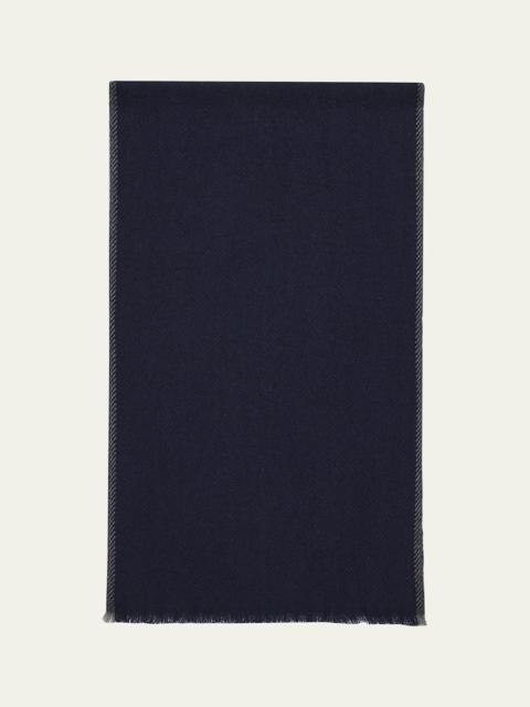 Men's Cashmere Contrast-Trim Scarf