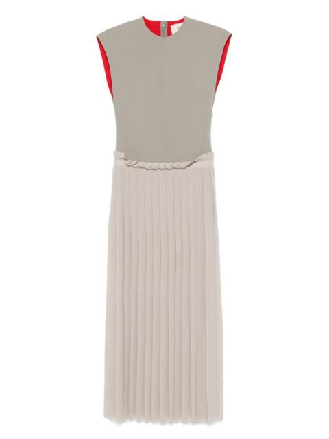 plissé-detail dress