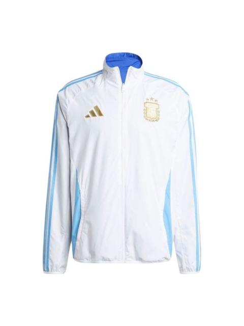 adidas Argentina Anthem Jacket Asia Sizing 'White Blue' IW0219