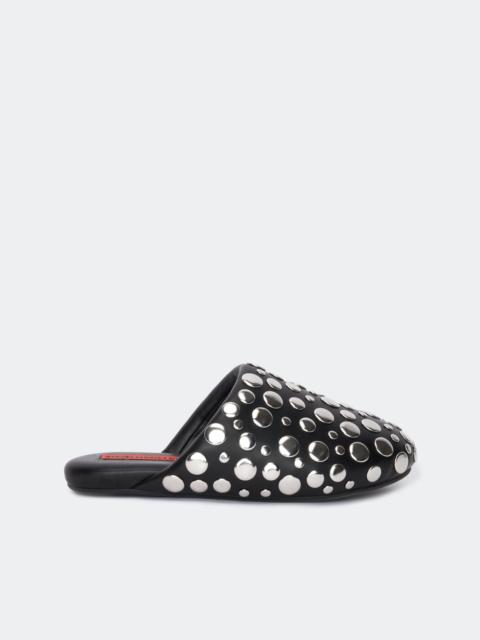 Studded Bubble Slipper In Black/Silver