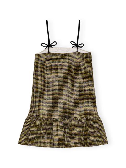 GANNI ワンピース Check Wool Mix Mini Dress F9695 6825 Wool Mix Mini Dress F9695 - Tiger's Eye - GANNI - QNTS