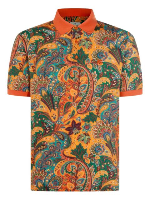 paisley-print polo shirt
