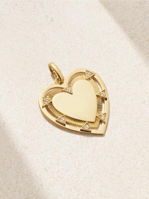 True Love Oval Push Gate 18-karat Gold Diamond Pendant