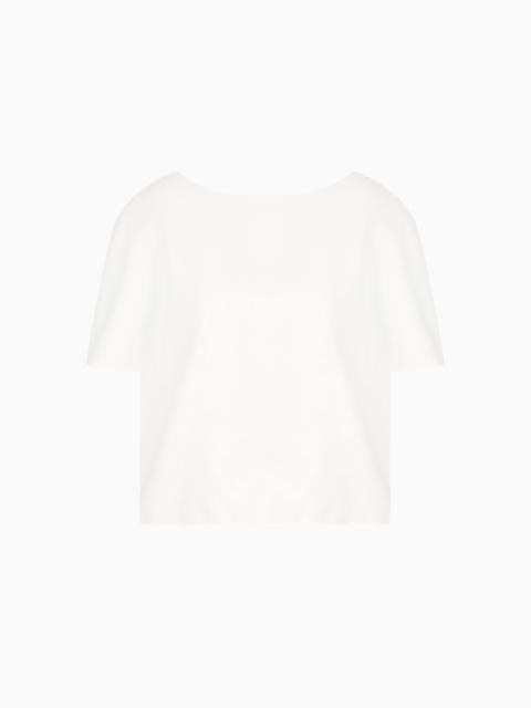 TECHNICAL CADY BLOUSE WITH GATHERED HEM