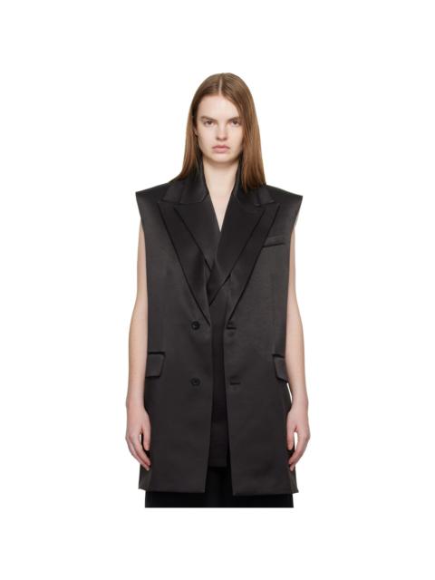 Black Double Layer Body Detail Vest
