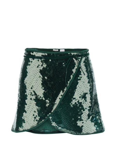 sequin-embellishment tie-detail mini skirt