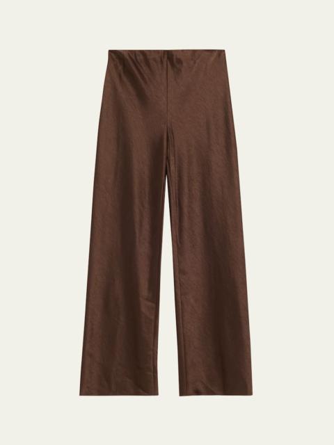 Fluid Bias-Cut Crushed Satin Pants