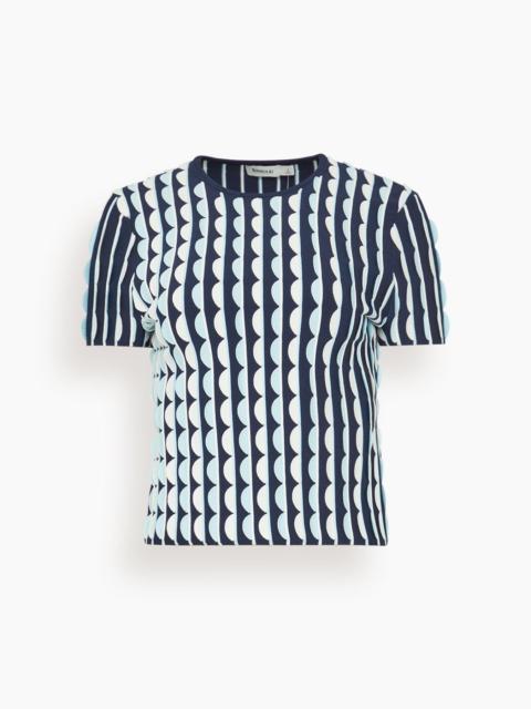 Kendra Short Sleeve Top in Sky Multi