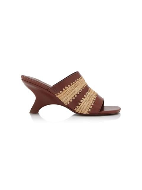 Shadow Raffia Sandals tan