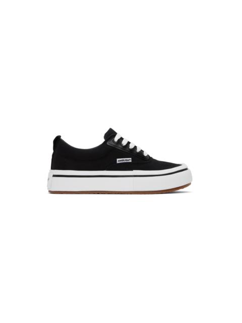 Black Vulcanized Lace Up Sneakers