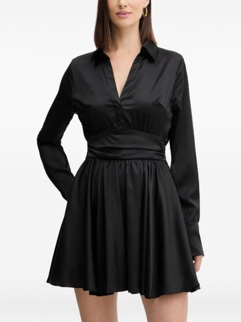 long-sleeve V-neck mini dress