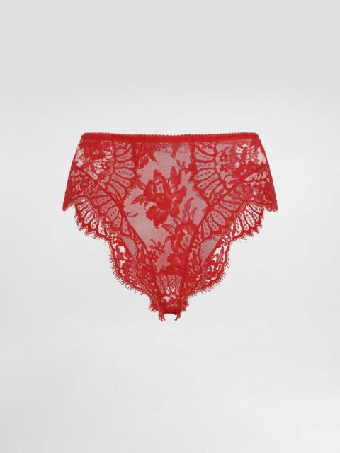 High-waisted lace briefs