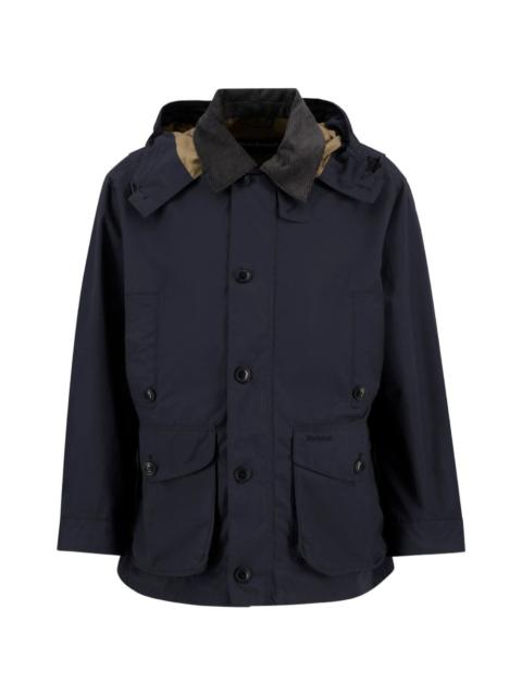 Ventile hooded corduroy-collar jacket