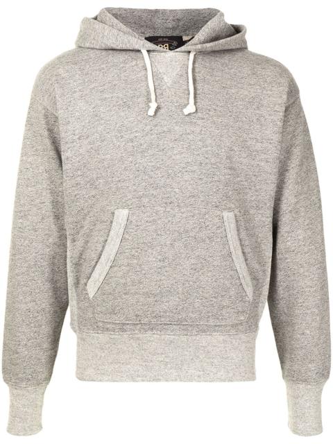rib-edge drawstring hoodie