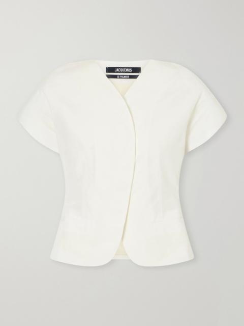 La Veste Ovalo faille blazer White