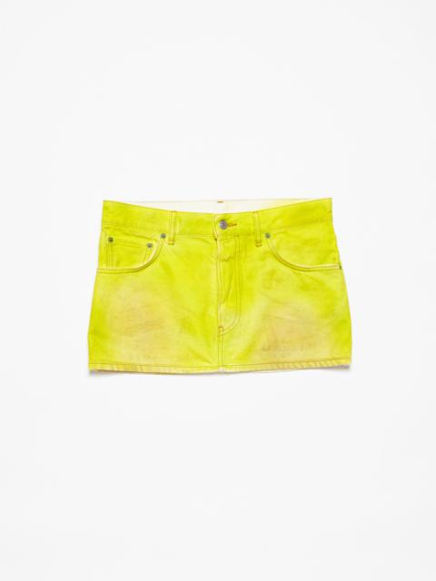 Denim mini skirt - Neon yellow