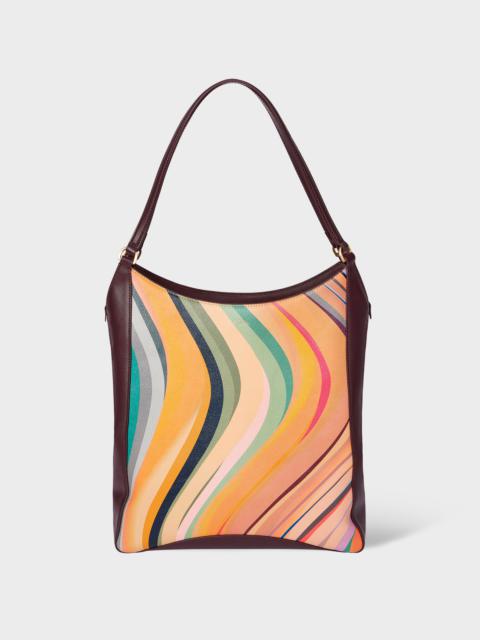 Women's 'Dusky Swirl' Leather Shopper Bag