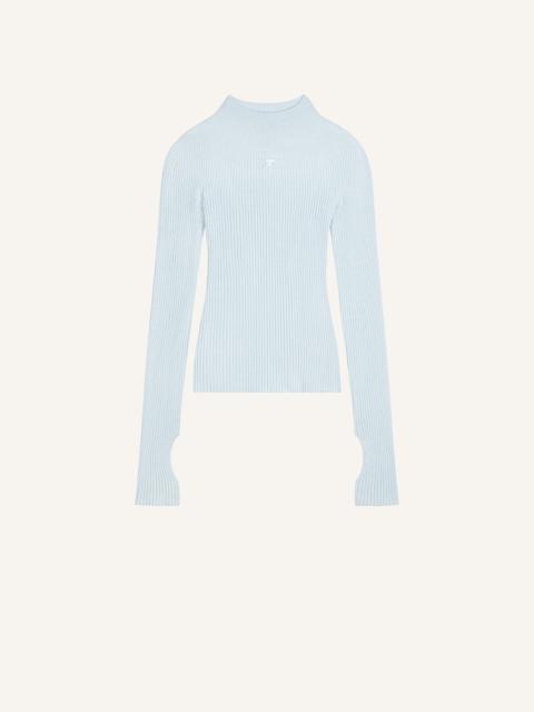 SOLAR LIGHT RIB MOCKNECK SWEATER