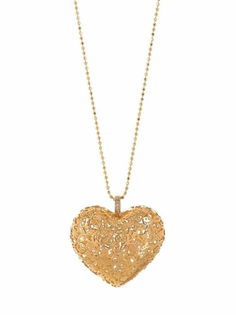 Extra Large Puffy Heart Icon Pendant Necklace