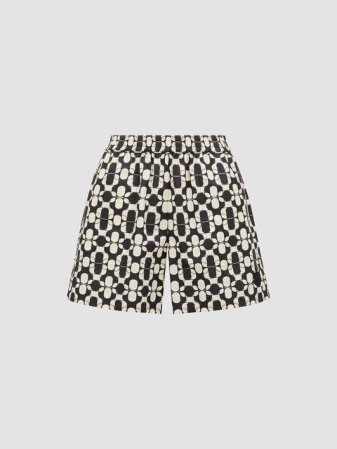 Geometric Print Cotton Shorts