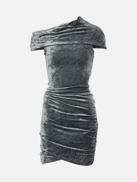 Lola draped velvet minidress