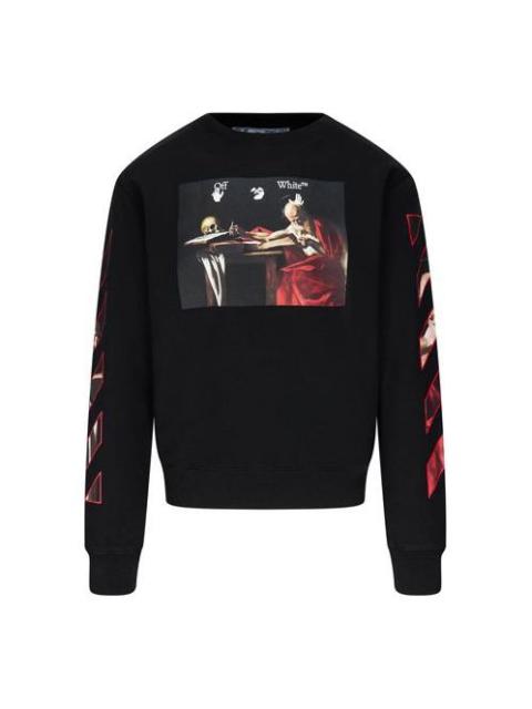 Off-White Caravaggio Slim Crewneck 'Black/Red' OMBA025R21FLE0051025