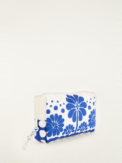 Blue Macaw Striped Pouch Bag