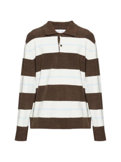 striped buttoned polo shirt