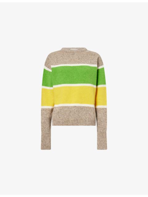 Striped Round-Neck Wool Jumper