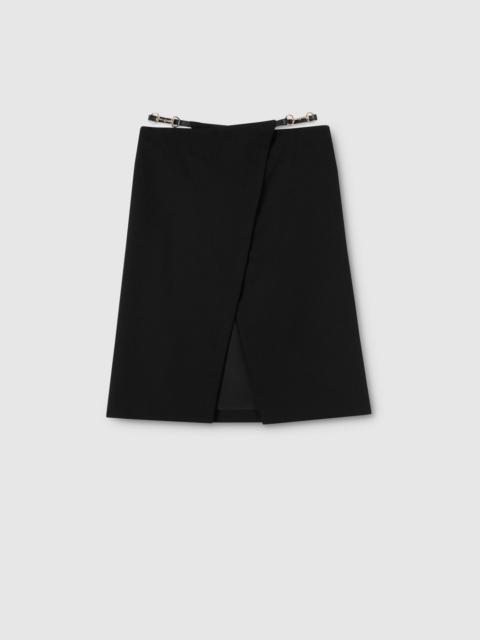 Wool wrap skirt with Horsebit detail